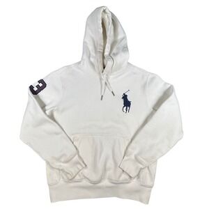 Polo Ralph Lauren Hoodie Mens M White Sweatshirt Pullover Big Pony Logo #3